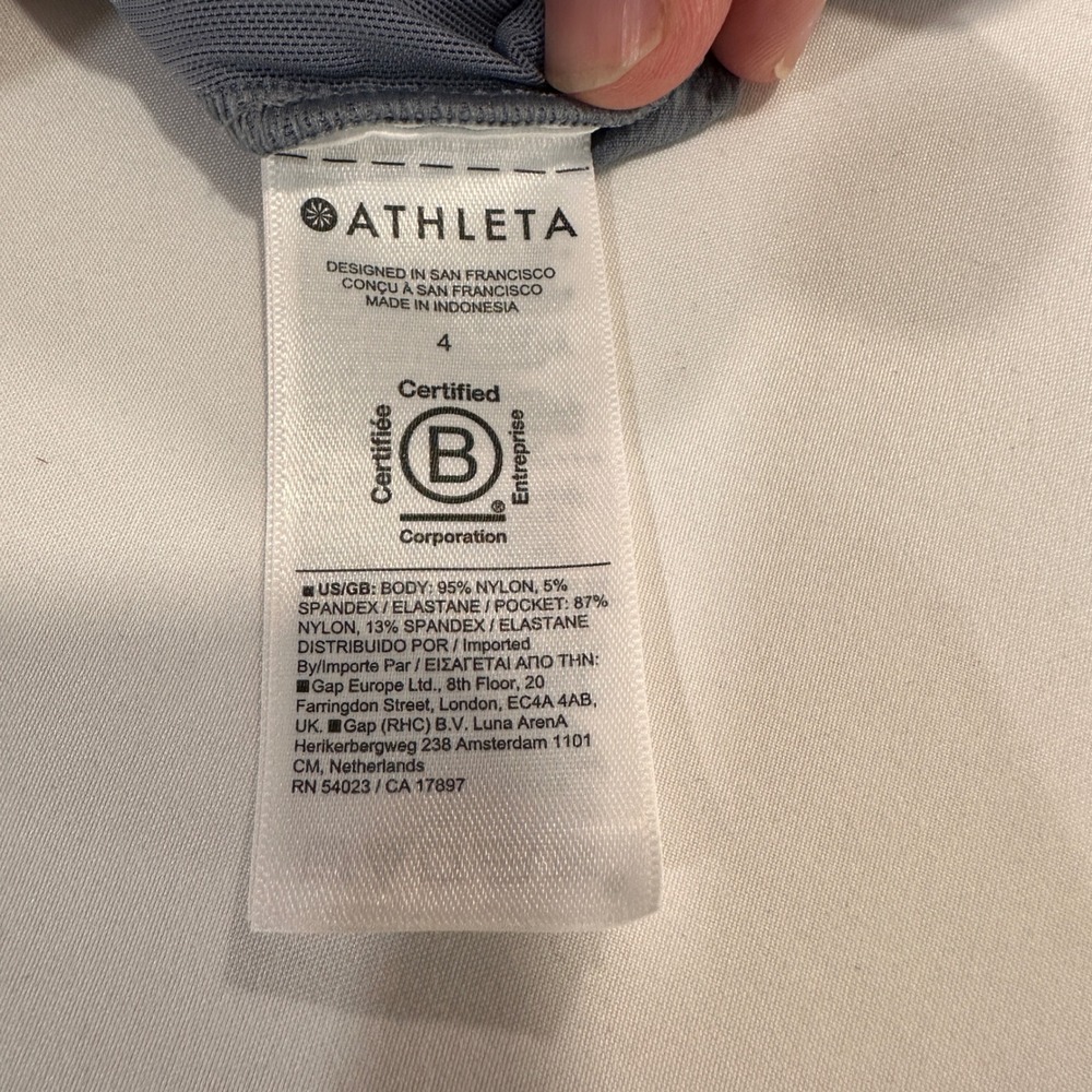 Athleta Brooklyn Ankle Pant Women 4 Blue Grey Zip Pockets | Gorpcore Athleisure - Picture 4 of 7